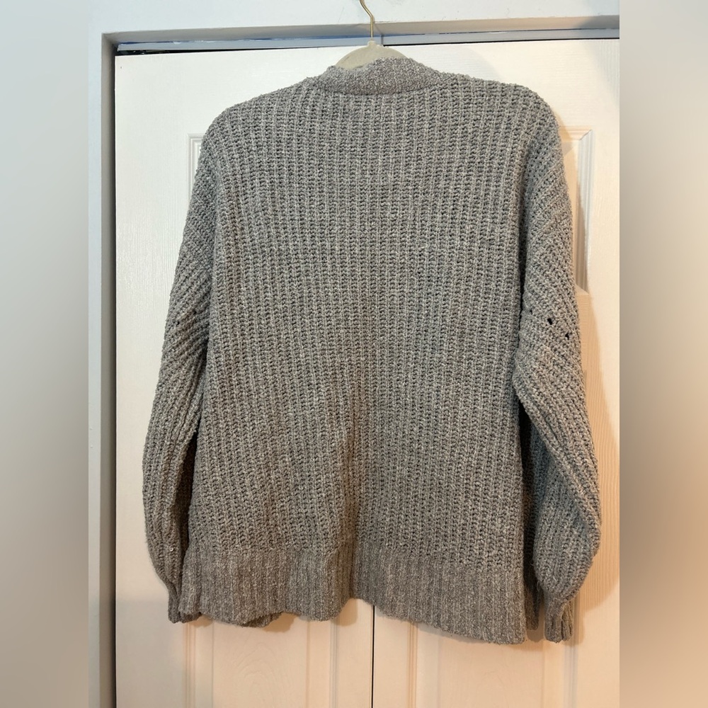 American Eagle Gray Chunky Knit Open Front Cardigan Size M - Picture 5 of 5